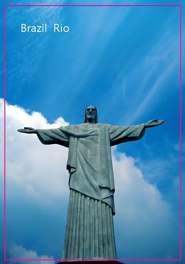 Modern Style Brazil City Refrigerator Magnet Sticker Crafts Made Resin Glass Metal PVC Epoxy Rubber Square Logo Fridge Gifts