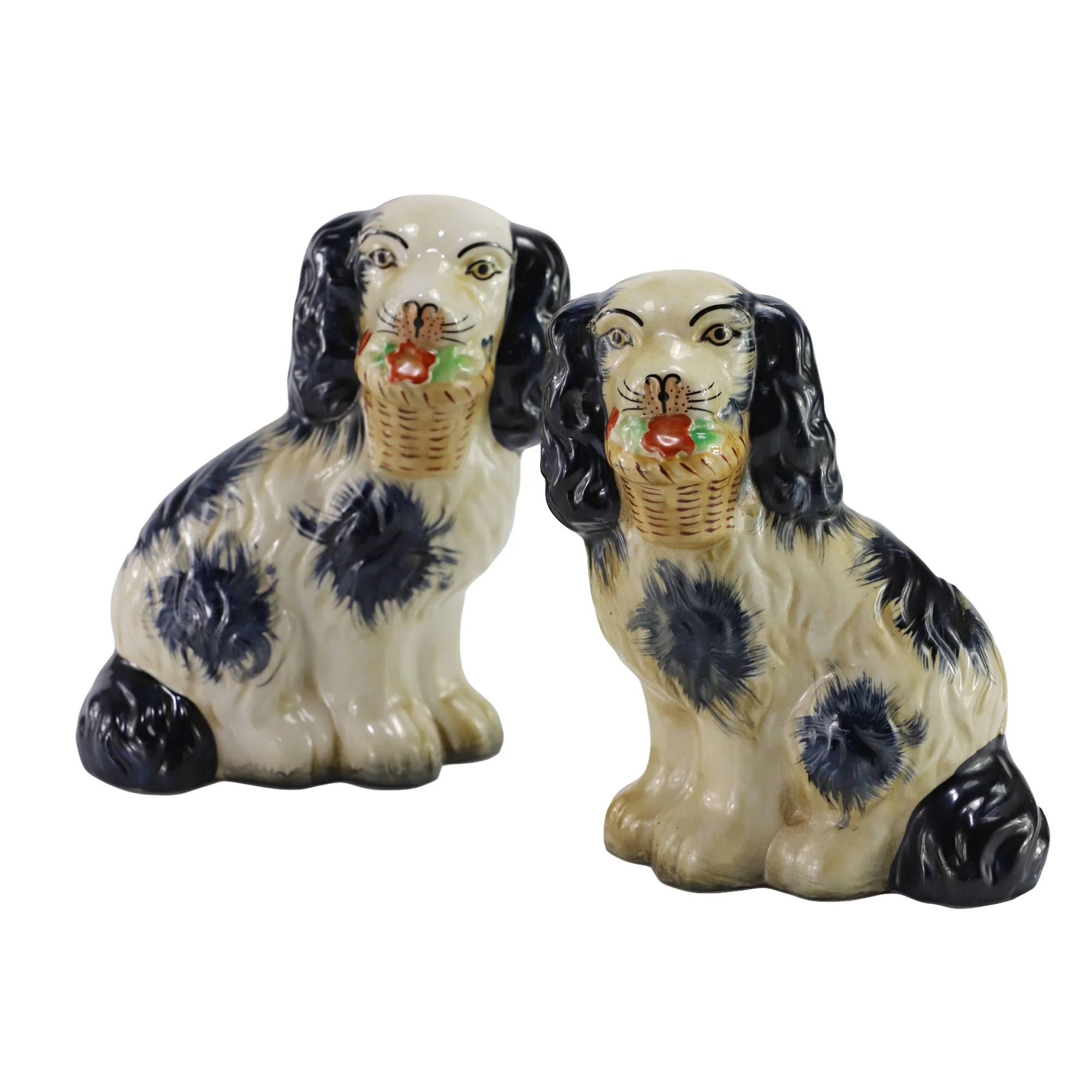 Home Decor Wholesale Dog Statues Shape Ceramic Animals Craft Home Ornaments