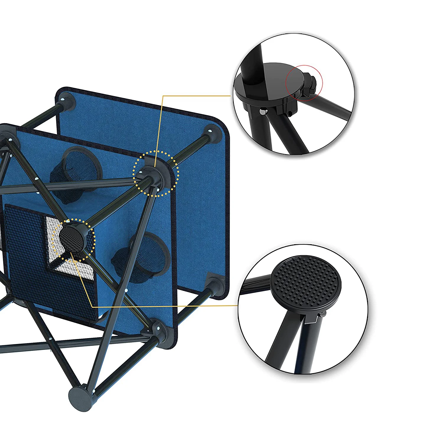 Camping Folding Table Portable Light Weight Outdoor Picnic Foldable Square Metal Stable Frame Dining Tables With Cup Holder