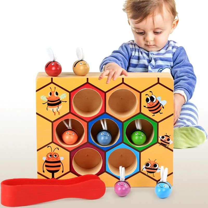 
Wooden hedgehog math learning tool 3 years old Montessori wooden toy  (62356104455)