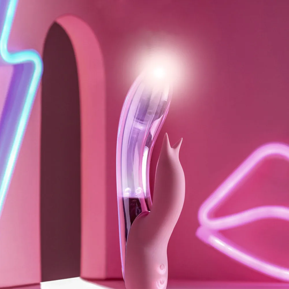 Rabbit Vibrator Realistic Dildo Penis Rechargeable Vibrator Clitoris Stimulate Rotating Dildo Vibrator