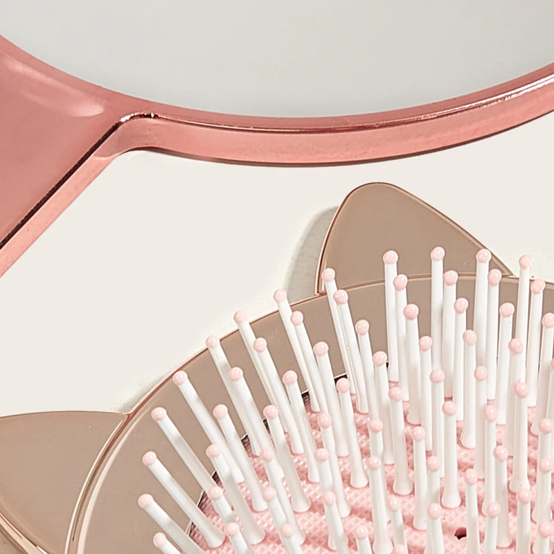 Cute mirror comb set cat shape combination with girly mirror comb hairdressing tools