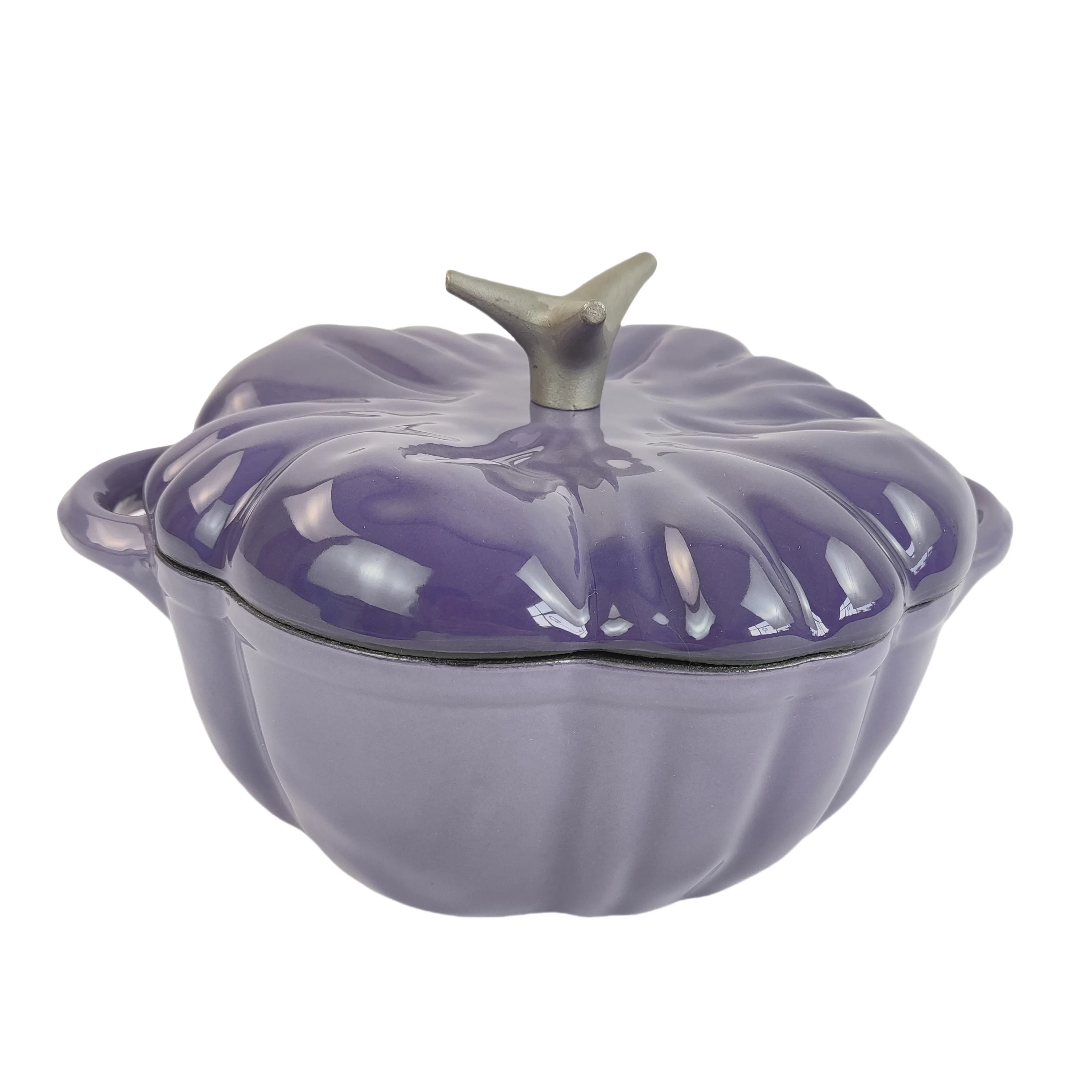 20cm Non-stick Vegetable Shape Cookware Enameled Cast Iron Pumpkin with Cover