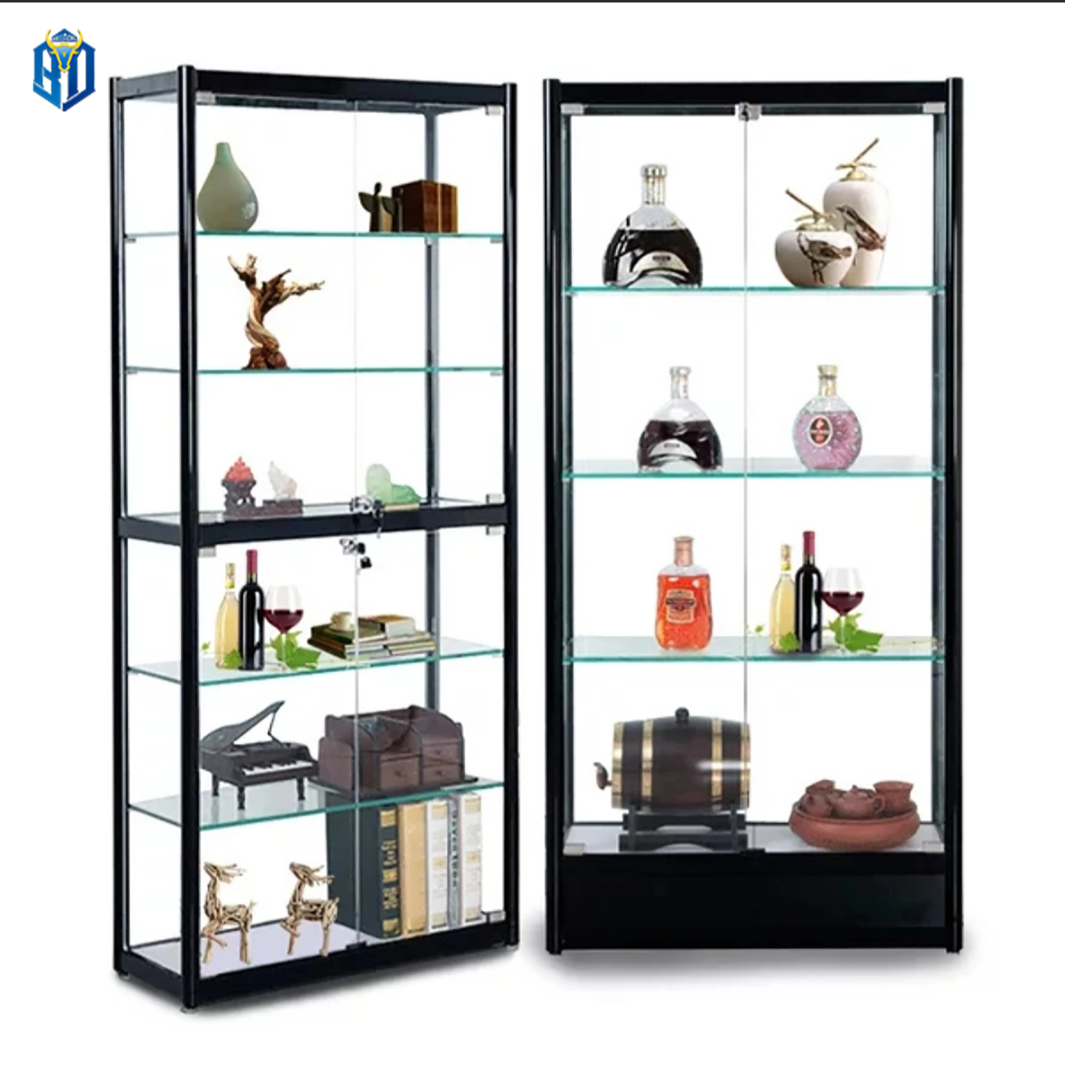 6ft Collectibles Tall Glass Cabinet Crystal Display Showcase