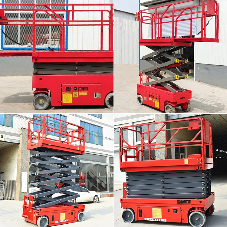 CE ISO 4m 8m 12m Load 500kg 1000kg Manual or battery Electric Scissor Lift Mobile Hydraulic Scissor Lift for Window Cleaning
