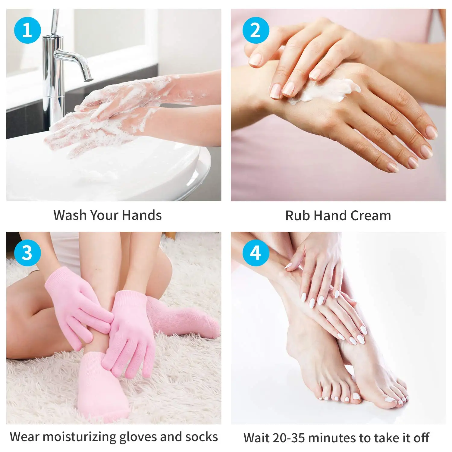 Beauty Healthy Women Foot Spa Pedicure Gel Silicone Sock Moisturizing Gloves For Hands And Feet