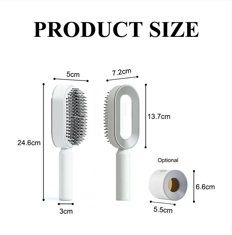 Personalized 3d New One Key Clean Design Massage Comb Air Cushion Easy Clean Hairdressing Self Cleaning Hair Brushes For Women