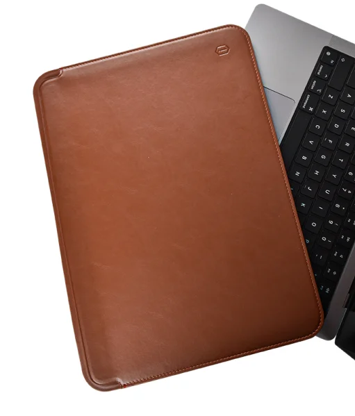 WIWU Brown Black Blue PU leather laptop Sleeve Case for computer 13.3 inch, Ultra Slim sleeve bag for macbook air pro 2022