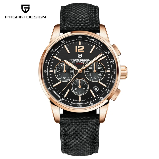 Pagani Design YS008  Quartz Movement Chronograph Date Week Dial New Model Luxury Men Watch Hardlex Japan Miyota Wristwatches
