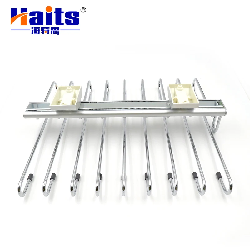 Wholesale Wardrobe Fittings 400mm Wardrobe Pull Out Top Mount Trousers Rack Soft Closing Slide Trousers Rack