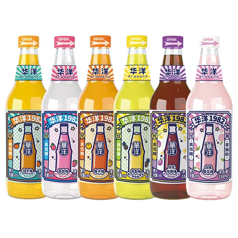 Chinese 358ml Fruity Flavor Carbonated Drinks Exotic Beverage Soft Drinks Soda in Box Packaging