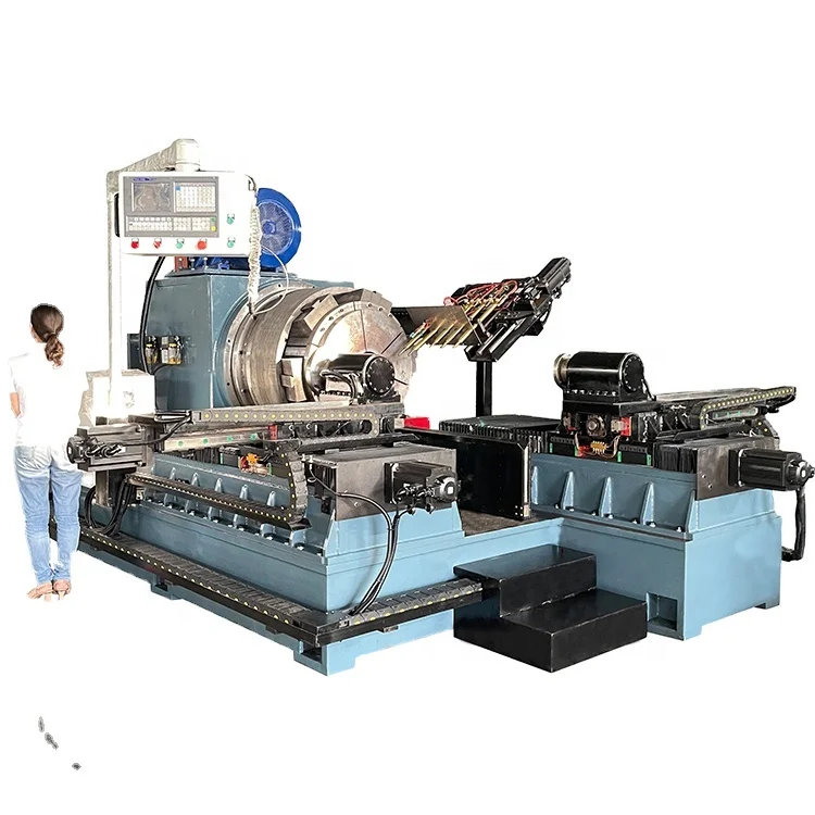 Non standard customized automatic multi-function double knife CNC cylinder necking spinning forming machine