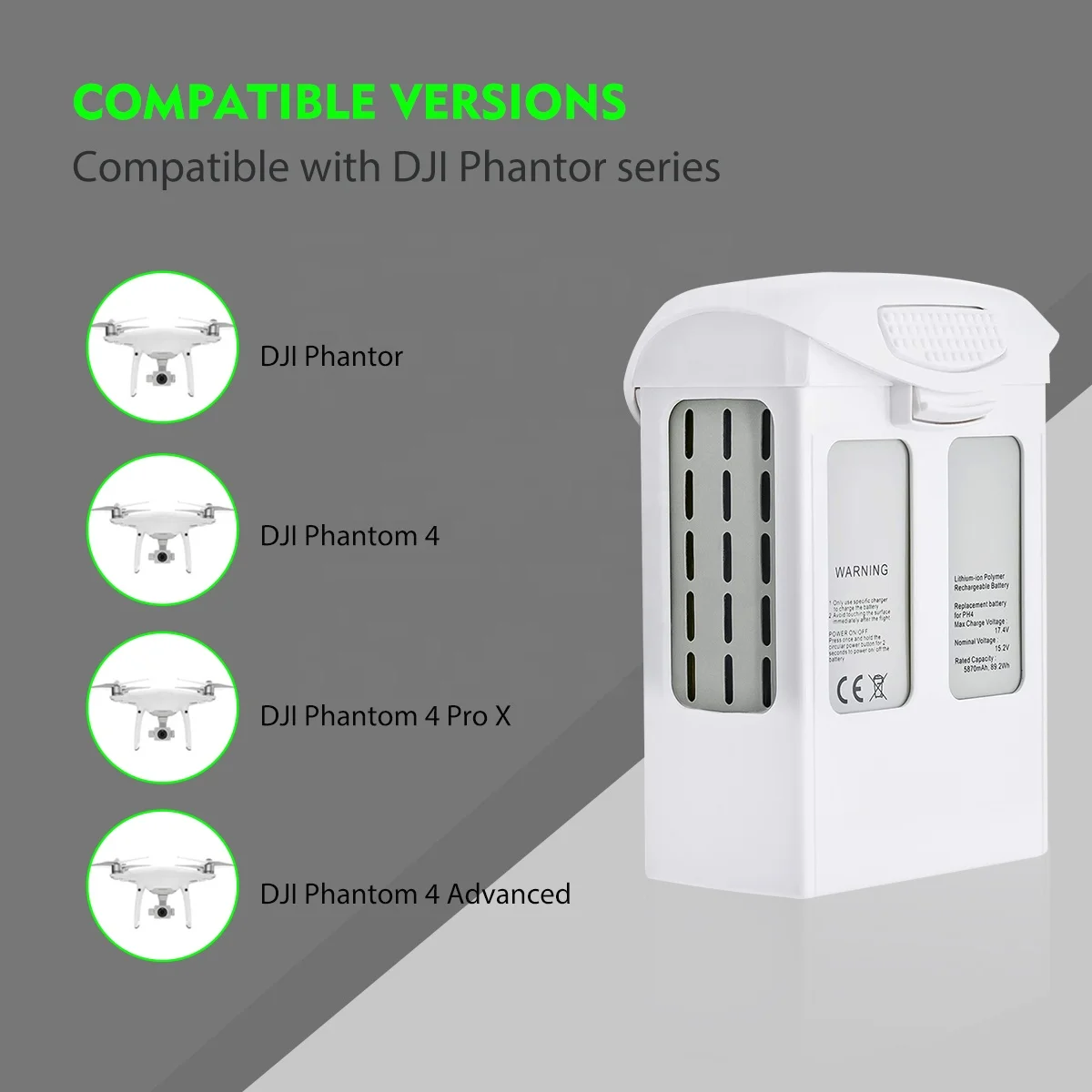 Drone Intelligent Flight DJI Phantom 4 Battery 5870mAh 15.2V Replacement Li-Po battery for DJI Phantom 4 Pro Drone