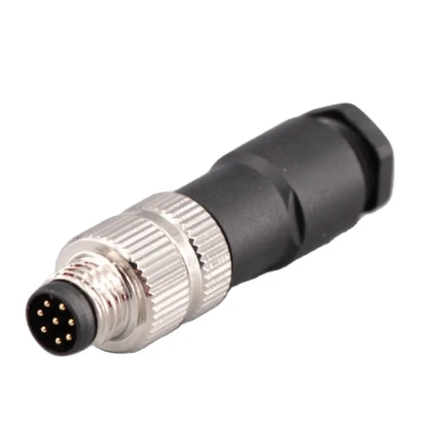 M8 Circular Cable Connector A Code Male Straight Plastic Plug M8 8 Pin