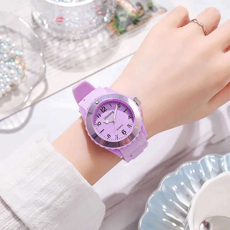 Fashion Waterproof Silicone Quartz Watch Kids Sports Colorful Fashion Casual Male Student Watch Female sports Quartz Watches