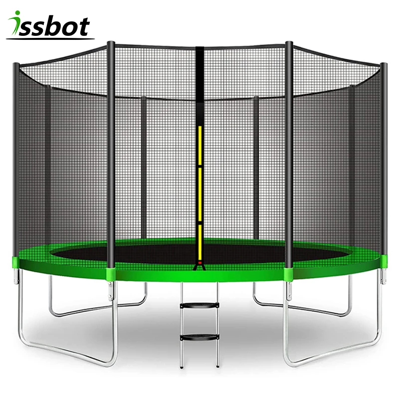 Big bounce trampoline with basketball hoop with mesh fabric