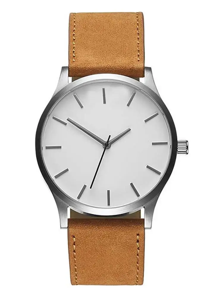 Reloj 2019 Fashion Large Dial Quartz Men Watch Leather Sport watches High Quality Clock Wristwatch Relogio Masculino