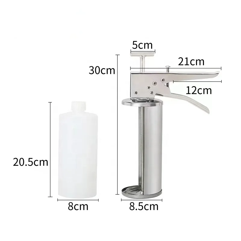 Stainless Steel Sauce Gun Sauce Dispenser Gun With PE Bottle Hamburger Jam Filler Salad Dressing Gun For Restaurant