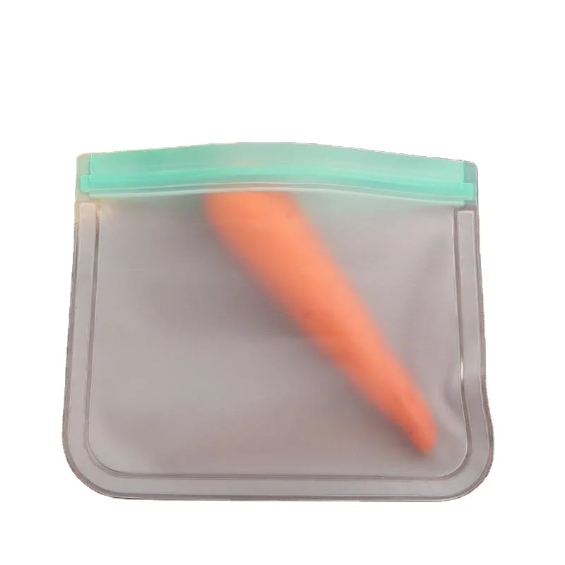 Fresh-Keeping Silicone Food Bag Stand Up Reusable Peva Snack Bags Freezer Bags