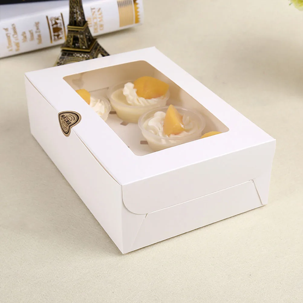 cake packaging wooden box with window ith clear lid for cookie white rectangular bakery paper