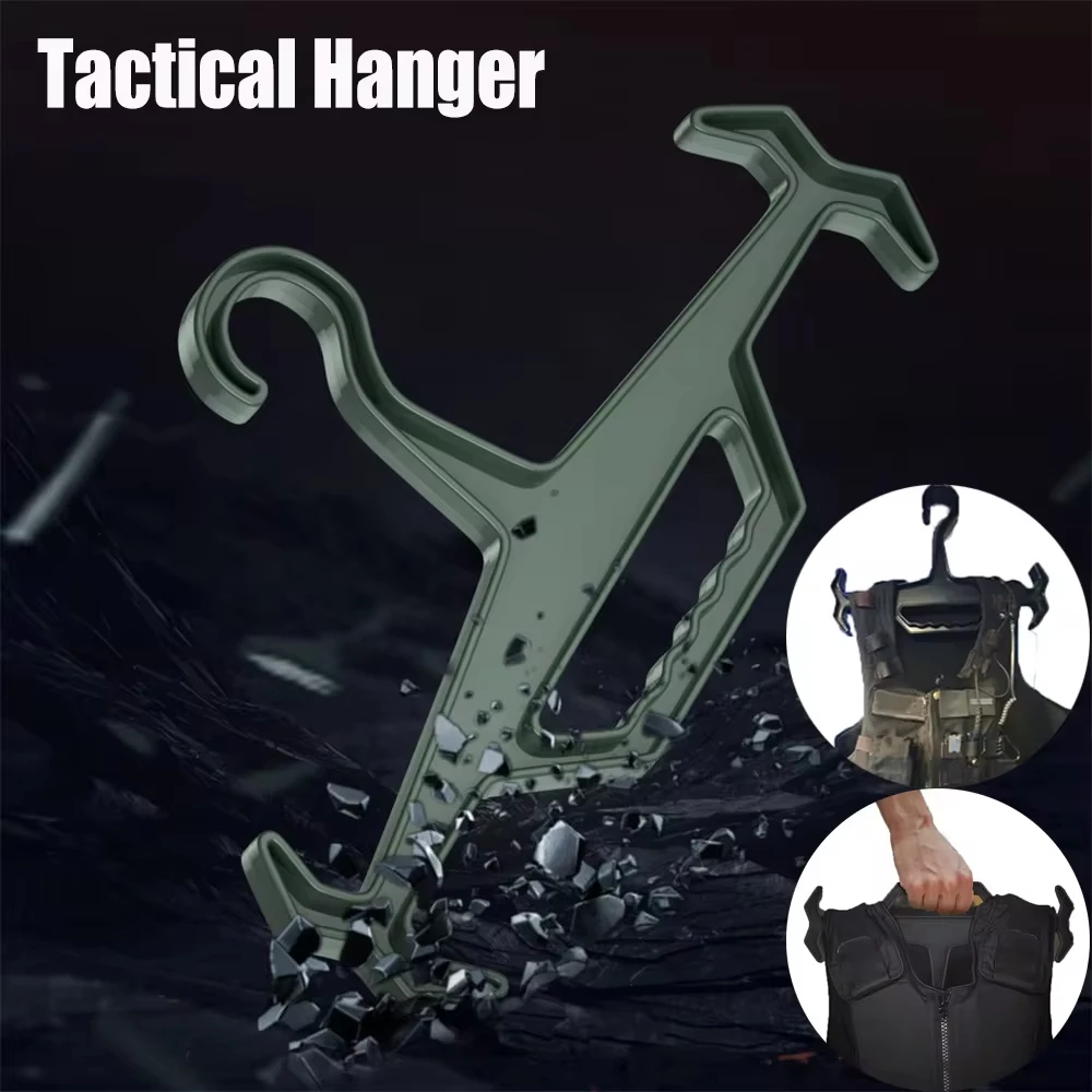 Plastic Tactical Heavy Duty Clothes Hanger Suitable for Storage and Organization of Body Armor Vests, Hunting Air Rifle Vests