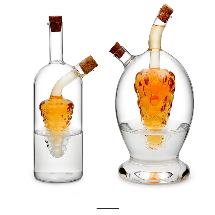 Лидер продаж! ВЫСОКОКАЧЕСТВЕННАЯ Изолированная двухкомнатная стеклянная бутылка для соуса и масла 2 в 1 уксуса с герметичной Пробковой