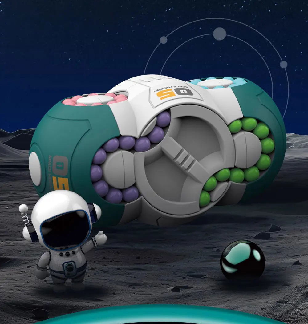 wholesale Relieve Stress Magic Cube Fingertip Top Toy Double Flip Handheld Puzzle Cube Magic Bean Spinner for Adults and Kids