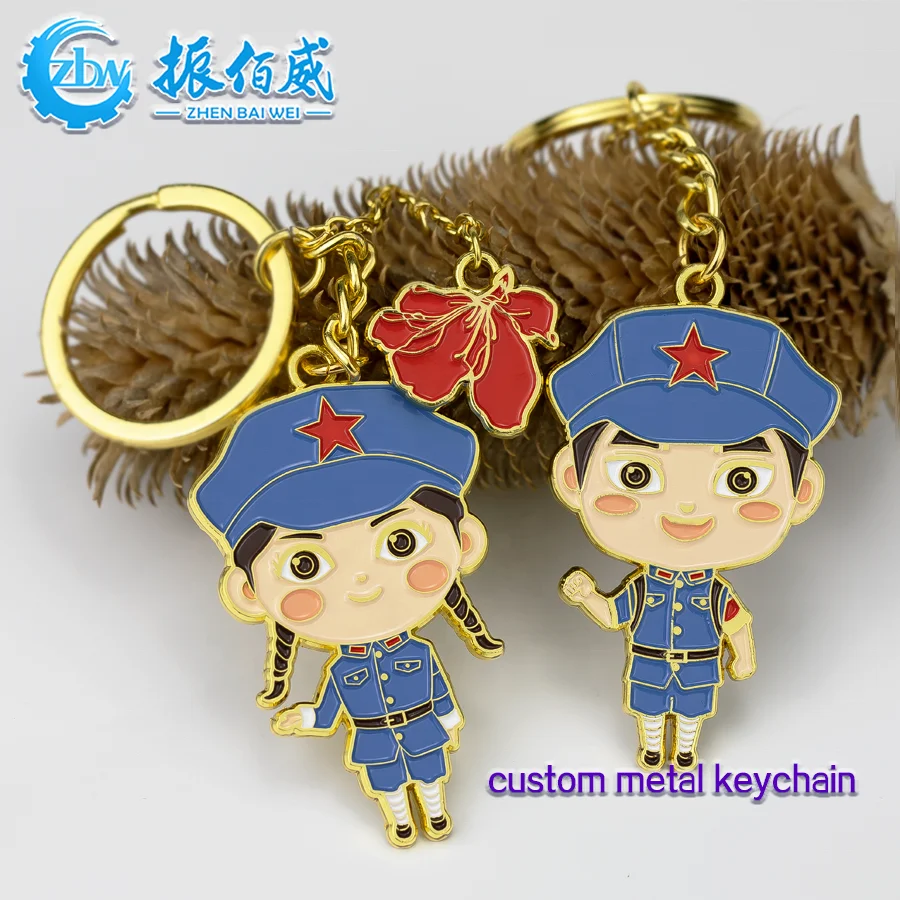 China wholesale high quality keychain manufacturer personalized cute logo enamel metal keychain customization