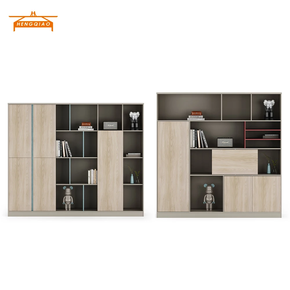 High End Modern Office Furniture E1 Mdf Solid Wood Modular Office Storage File Cabinet