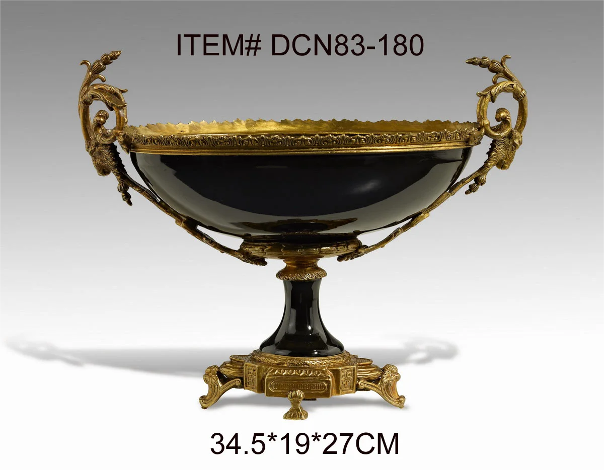 Wholesale Home Decor Luxury Brass Plates Egg Shaped Bowls Nut Dried Fruit Decorative Serving Trays