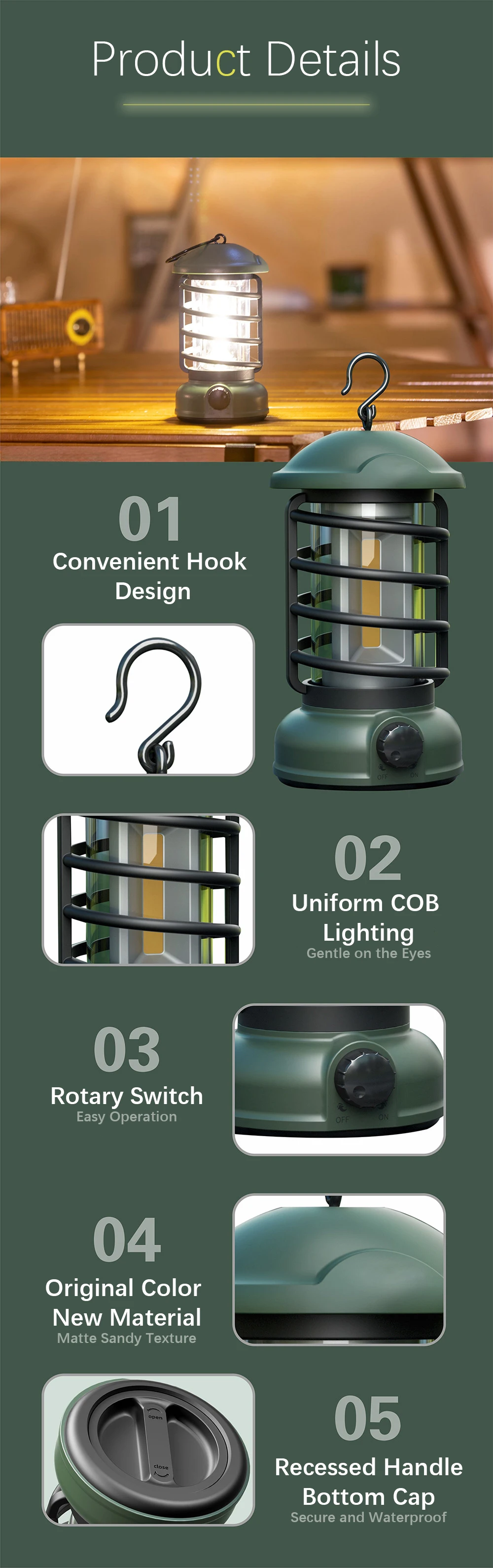 2024 Popular charging super bright camping lights Rechargeable outdoor camping lights