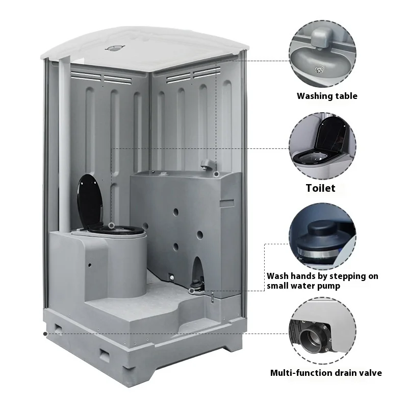 Convenient Outdoor Public Movable Temporary Bathroom Portable Toilet for Shop Use Finished Product
