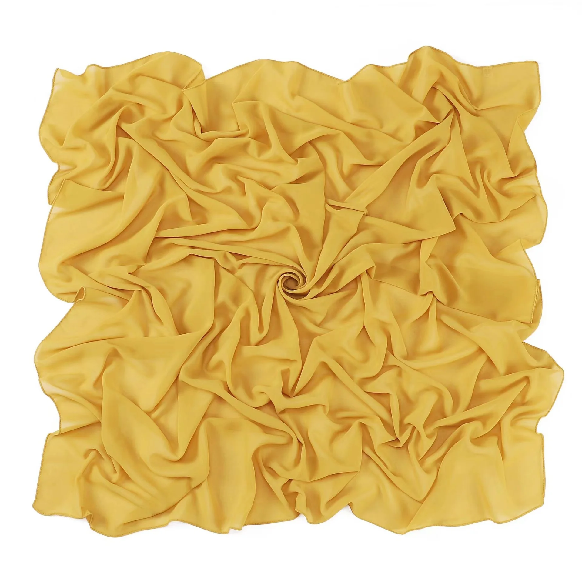 Turban 110*110cm Large Size Square Scarves New Hijab Chiffon Scarf Kerchief Muslim Shawls Malaysia 45 Colors Adult Plain Hijab