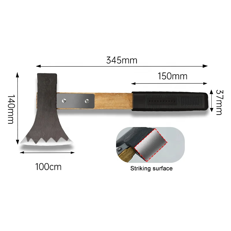 Axe Plastic Handle High Carbon Steel Axe With Polished Head TRP Handle