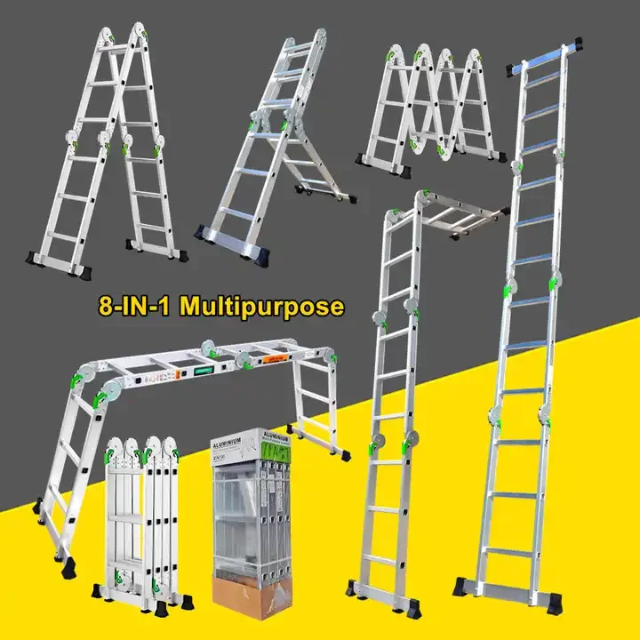 Professional use of aluminum multifunctional folding ladder large hinge multi-purpose ladder