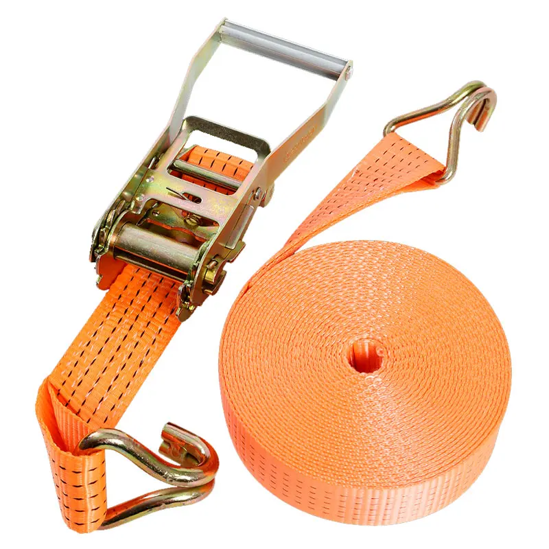 5cm 4T polyester webbing with double J hooks ratchet strap Tie Down
