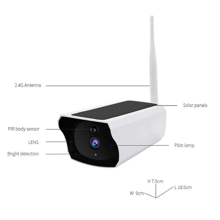 Беспроводная сетевая Wi-Fi камера на солнечной энергии 4G со слотом для SIM-карты PIR CCTV IP-камера