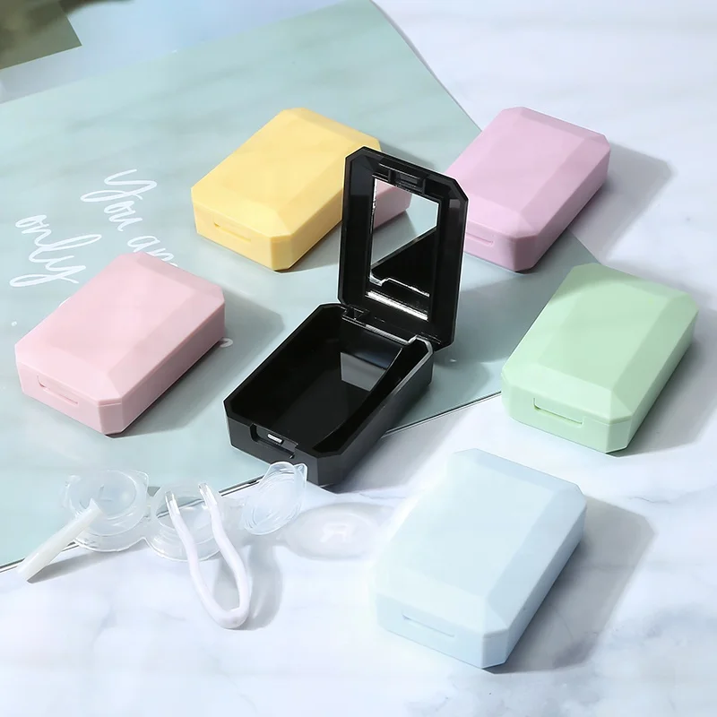 Custom logo contact lens case box small exquisite portable Contact Lenses Cases display boxes cute Plastic Contact Lens cases