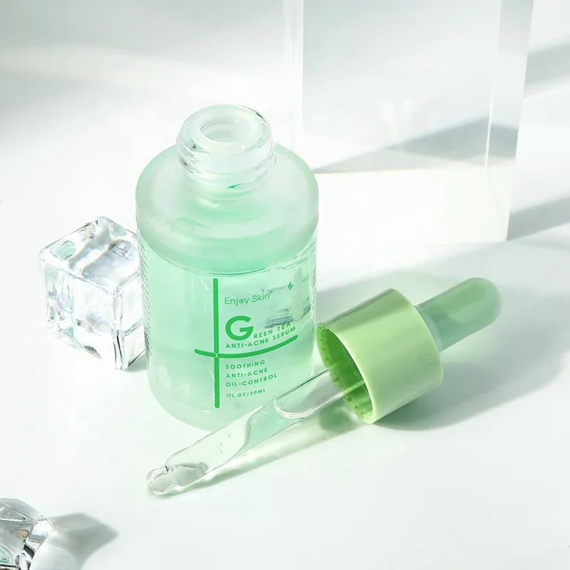 Organic Green Tea Face Serum Facial Oil Control Anti-acne Beauty Essence 30ml Customize Private Label Smooth Skin Oil Skin