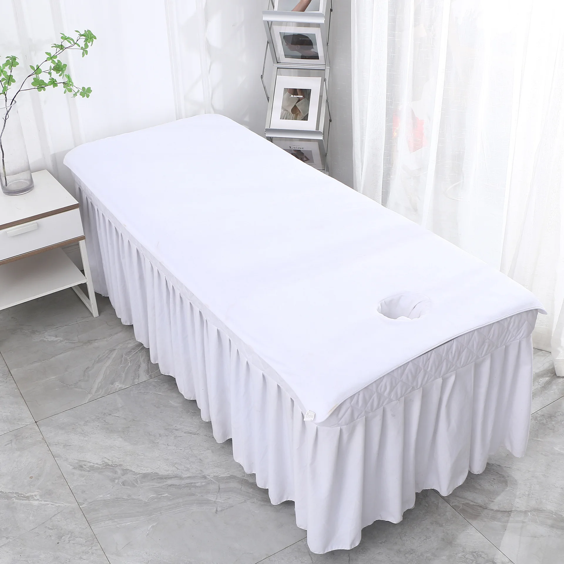 100*200cm Large Spa microfiber body wrap skirt beauty headband cosmetic custom spa logo massage bed cover bath sheet with hole