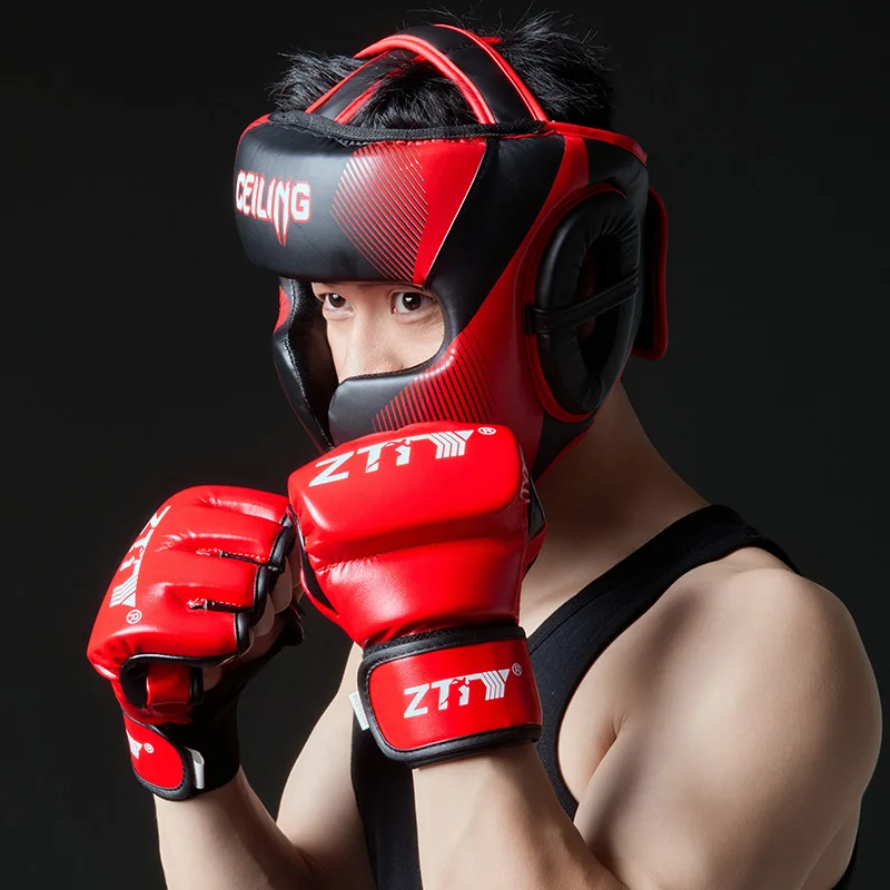 Adult Muay Thai Fighting Helmet Profession Wholesale Headgear Boxing Head Guard