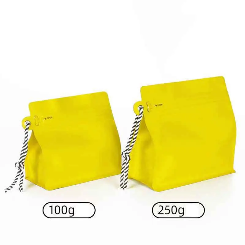 custom logo coffee beans plastic zipper bag with valve ,flat bottom aluminum coffee bean bags