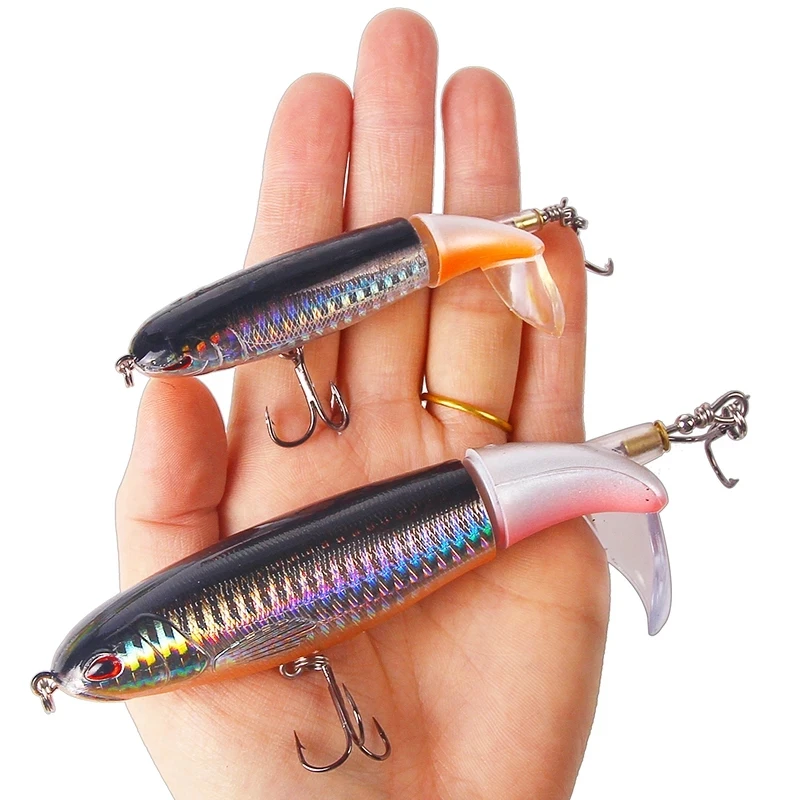 Fishing Lure Whopper Popper Swimbait 10cm 13g Topwater Artificial Bait Rotating Tail Fishing Tackle Hooks Simulation