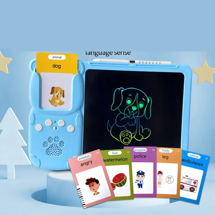 Early Education Device 2 in 1 LCD Writing Tablet With Talking Flash Cards 224 Words Educational Toy Writing Board for Kids