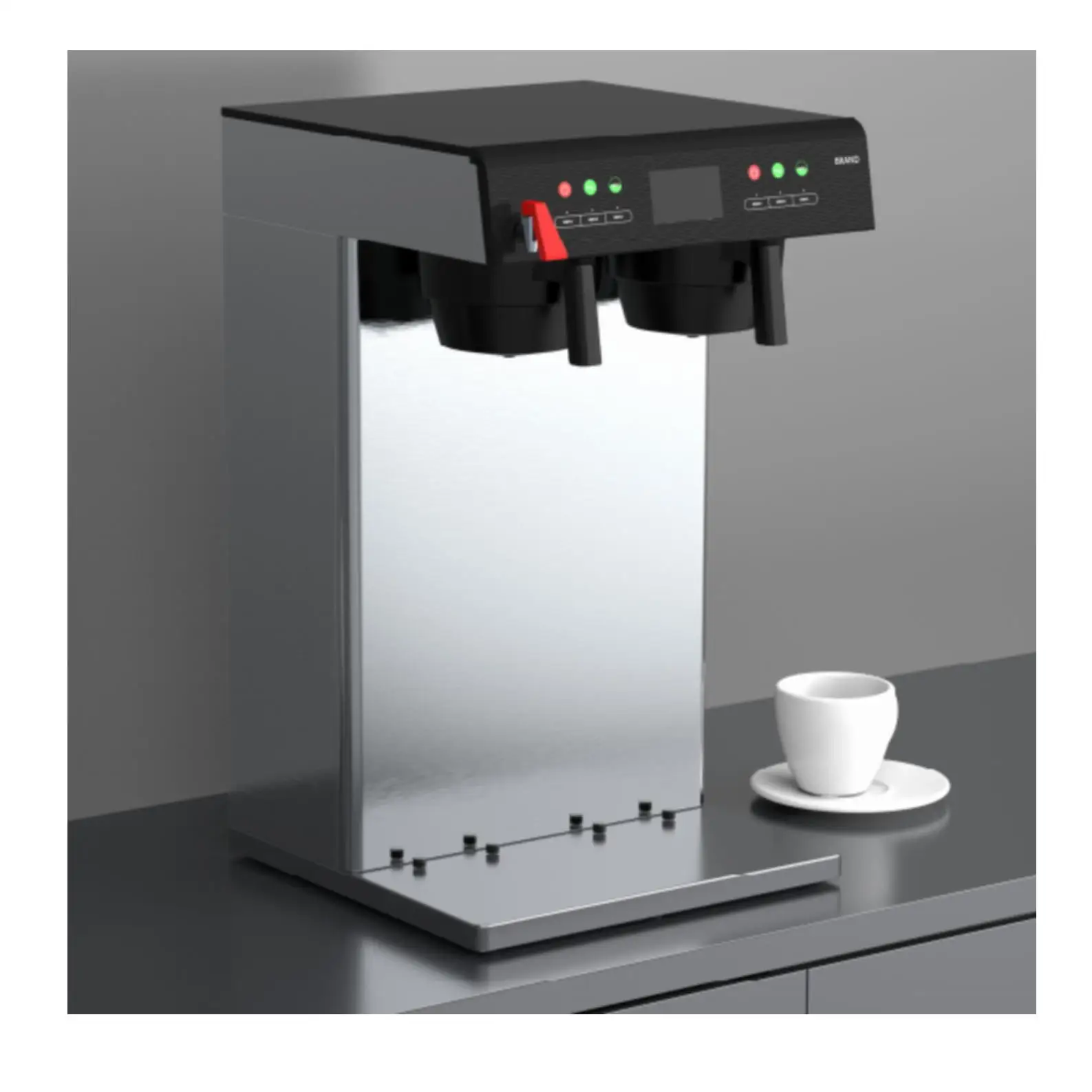 Multi-function Commercial Electric Cafeteria ThermoPro Twin 1.5 Gallon Coffee Brewer with Vacuum Servers