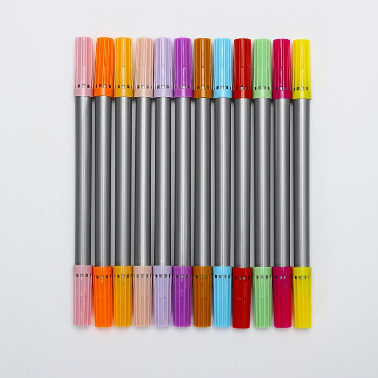Factory custom logo back to school multi color fine felt tip marker pen ,fibre tip pen for kids