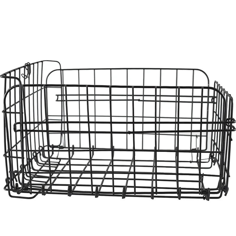 Folding frame mountain bike rear vegetable basket pet basket school bag rear shelf basket