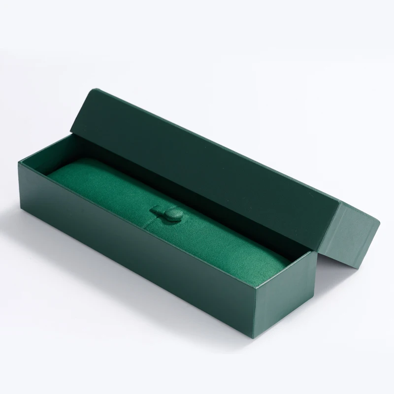 FANXI High End Green Double Open Bracelet Long Chain Jewelry Display Box