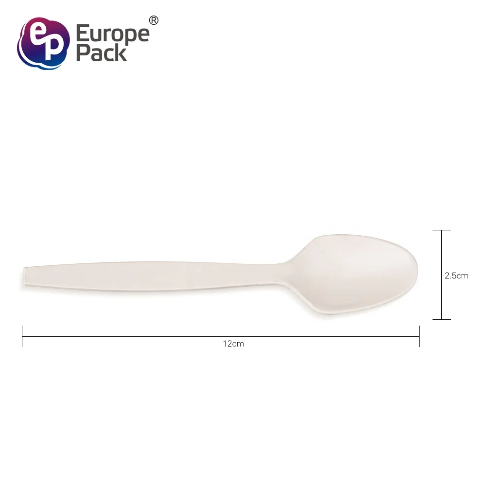 Europe-Pack factory direct biodegradable corn starch 5 inch dessert spoon