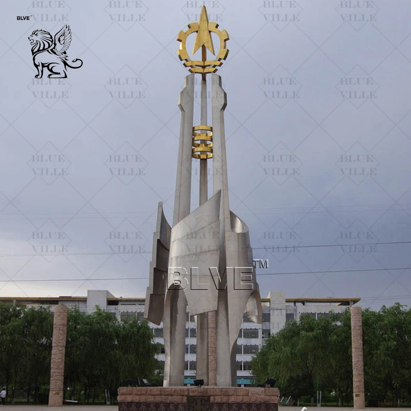 BLVE Large Size Outdoor Garden Decorative Sculpture Huge Metal Statue Stainless Steel City Project Sculpture
